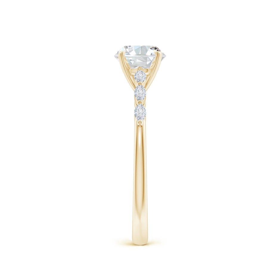 6.4mm GVS2 Round Diamond Engagement Ring with Marquise Accents in Yellow Gold side 299
