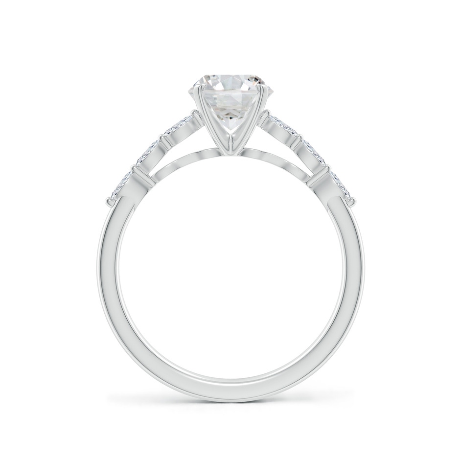 6.4mm HSI2 Round Diamond Engagement Ring with Marquise Accents in White Gold side 199