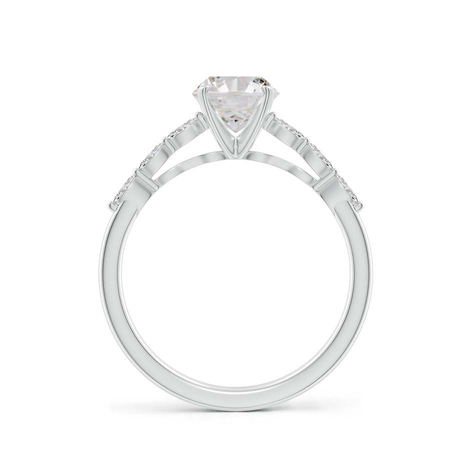 6.4mm IJI1I2 Round Diamond Engagement Ring with Marquise Accents in P950 Platinum side 199