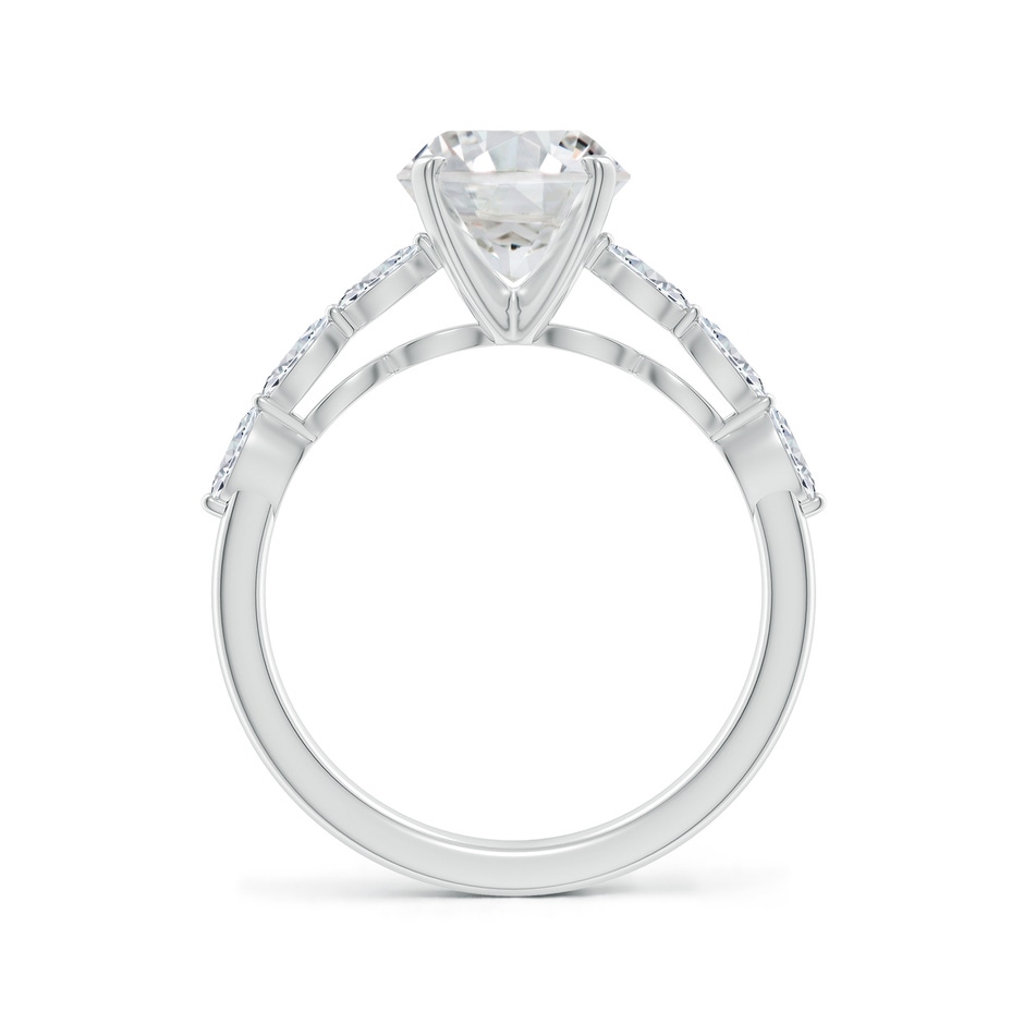 8mm HSI2 Round Diamond Engagement Ring with Marquise Accents in White Gold side 199