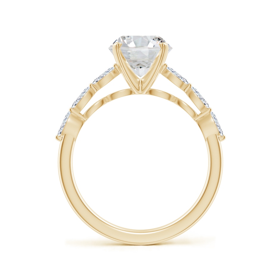8mm HSI2 Round Diamond Engagement Ring with Marquise Accents in Yellow Gold side 199