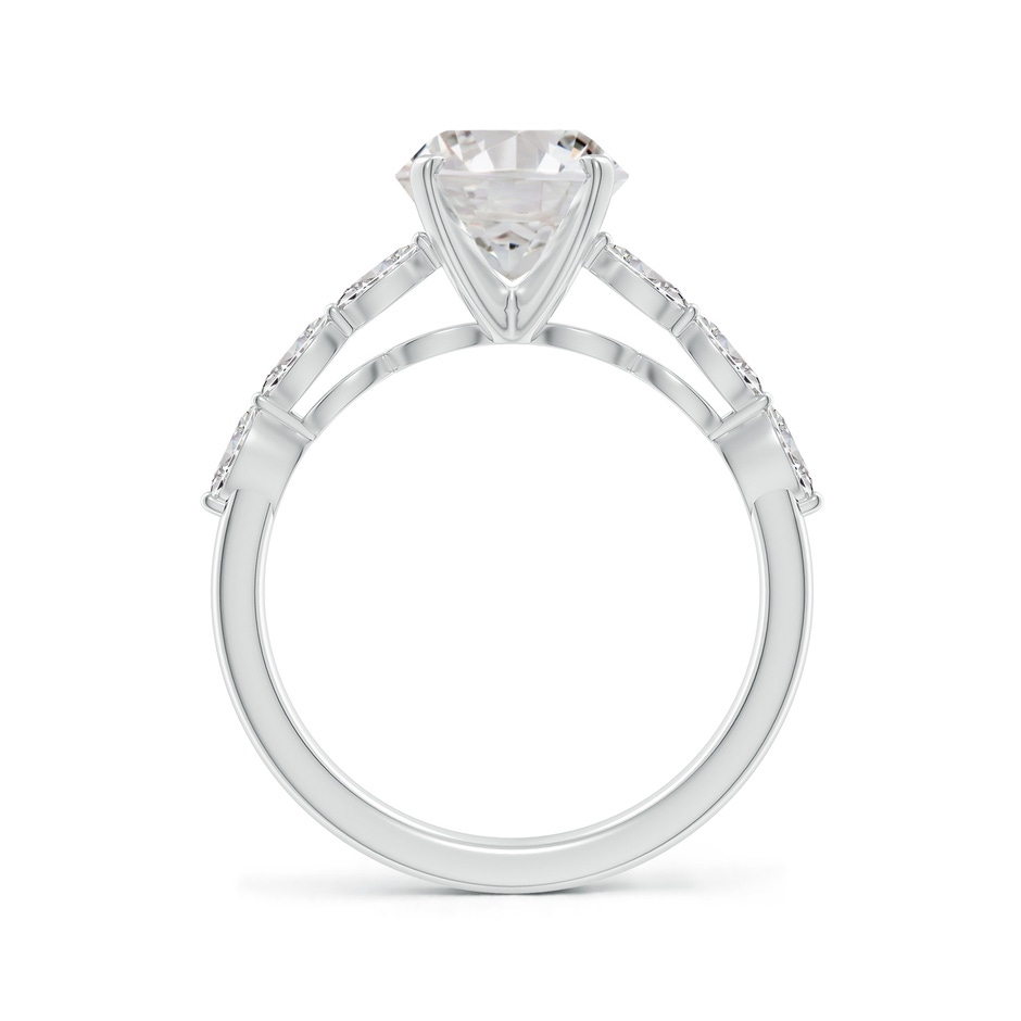 8mm IJI1I2 Round Diamond Engagement Ring with Marquise Accents in White Gold side 199