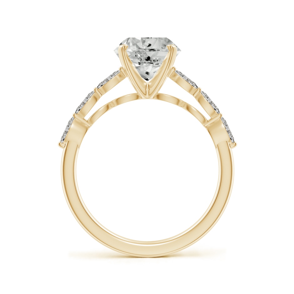 8mm KI3 Round Diamond Engagement Ring with Marquise Accents in Yellow Gold side 199