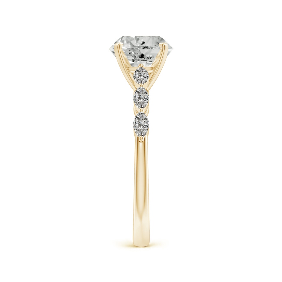 8mm KI3 Round Diamond Engagement Ring with Marquise Accents in Yellow Gold side 299