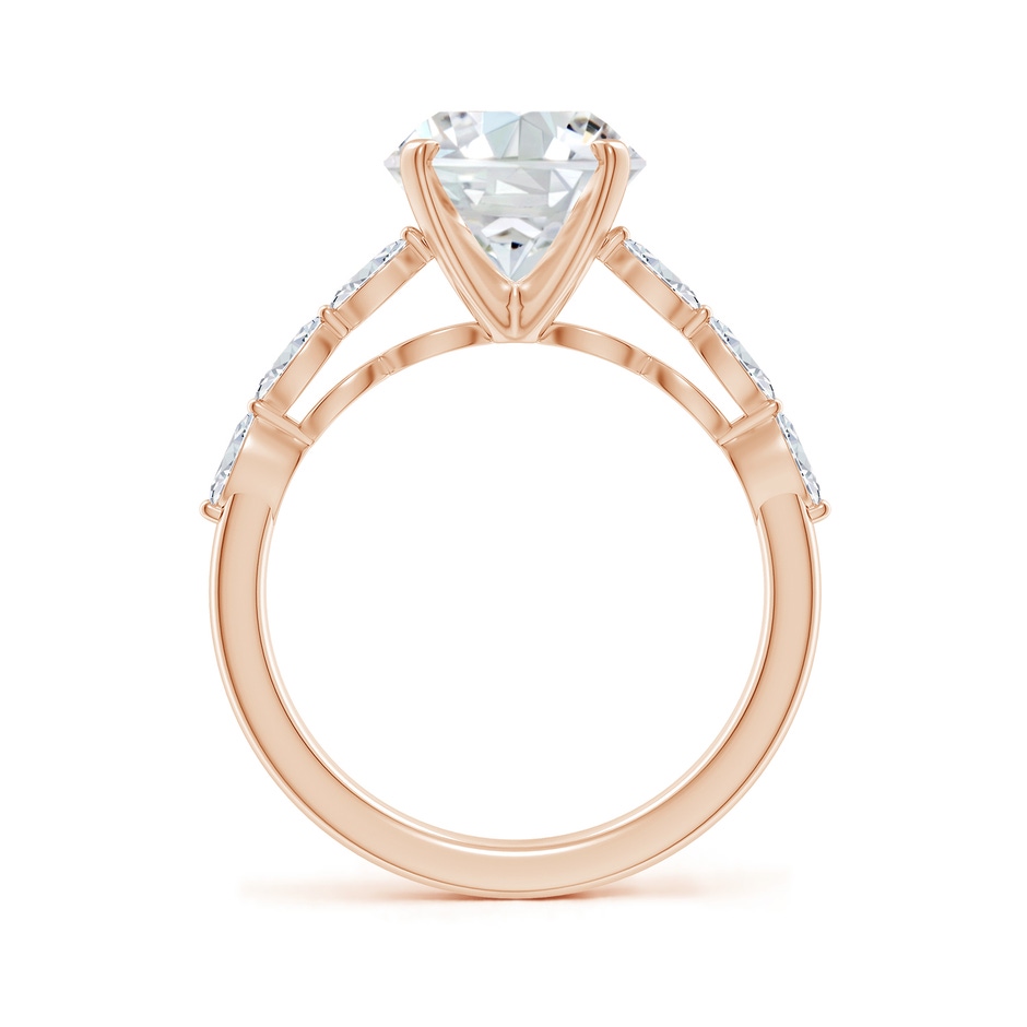 9.2mm GVS2 Round Diamond Engagement Ring with Marquise Accents in Rose Gold side 199