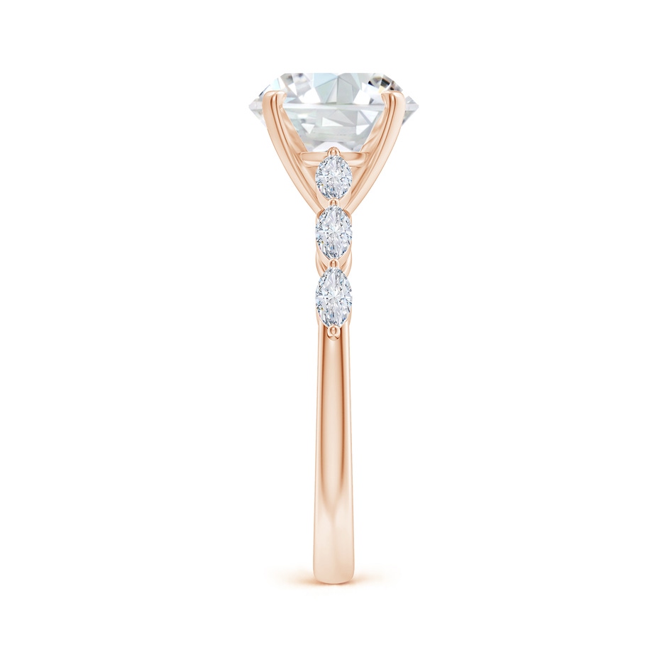 9.2mm GVS2 Round Diamond Engagement Ring with Marquise Accents in Rose Gold side 299