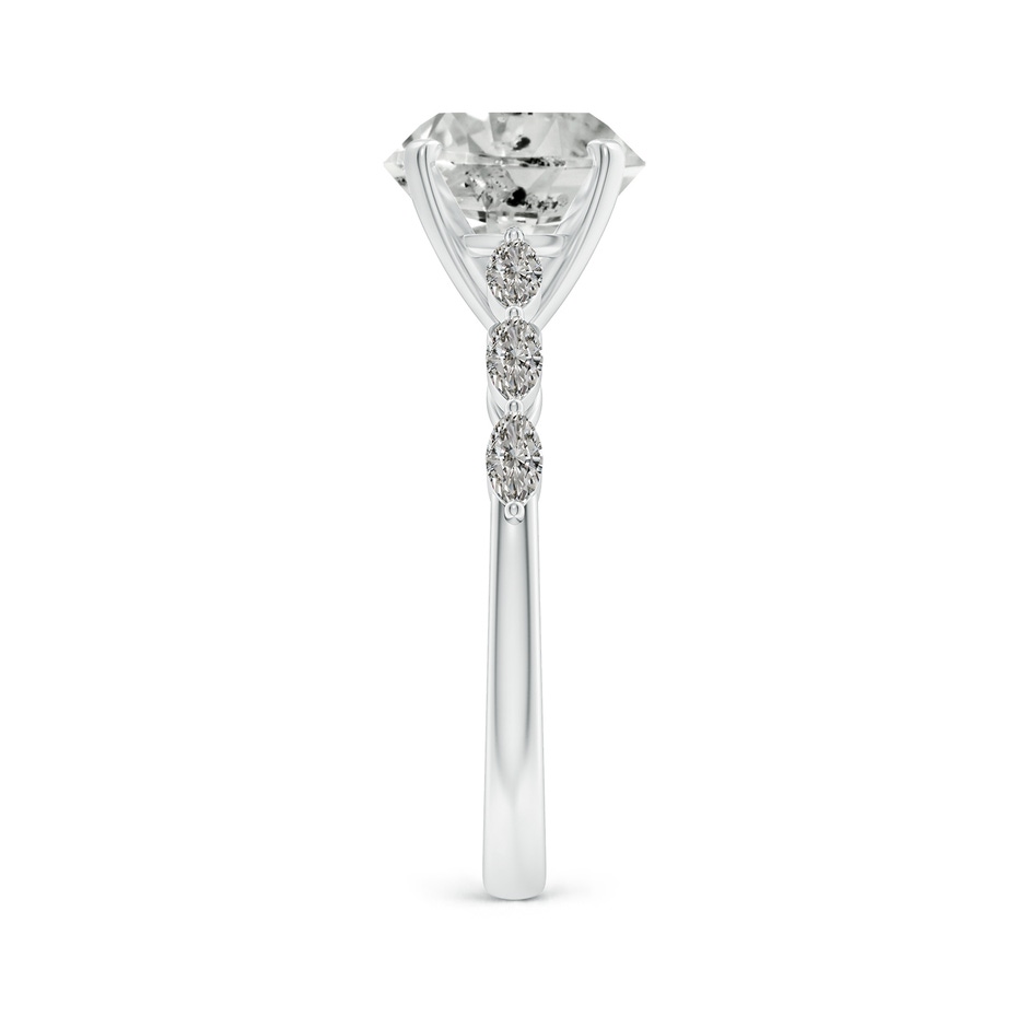 9.2mm KI3 Round Diamond Engagement Ring with Marquise Accents in White Gold side 299