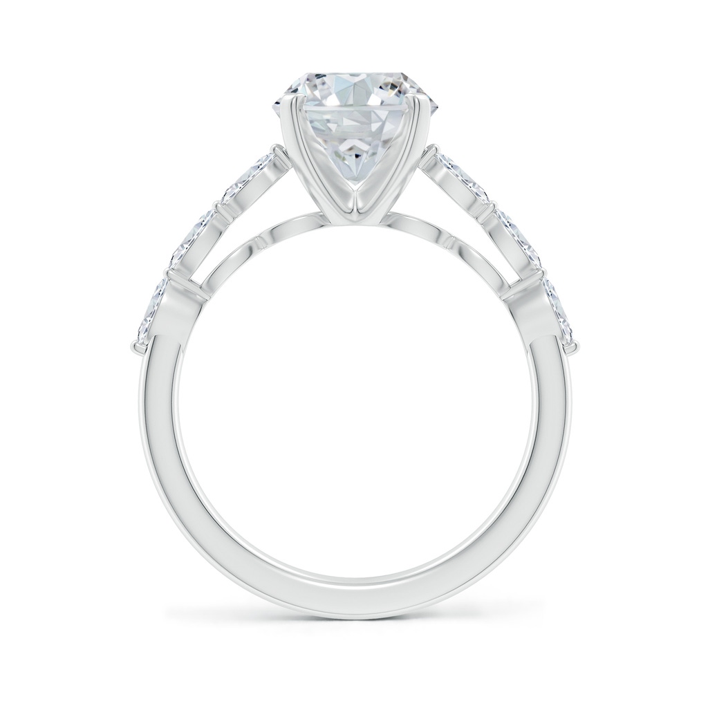 10x8mm GVS2 Oval Diamond Engagement Ring with Marquise Accents in P950 Platinum - side 199