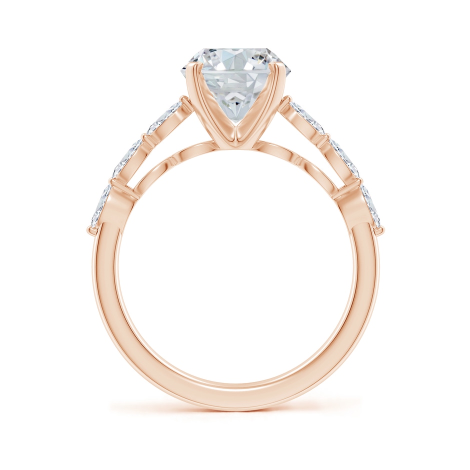 10x8mm GVS2 Oval Diamond Engagement Ring with Marquise Accents in Rose Gold side 199