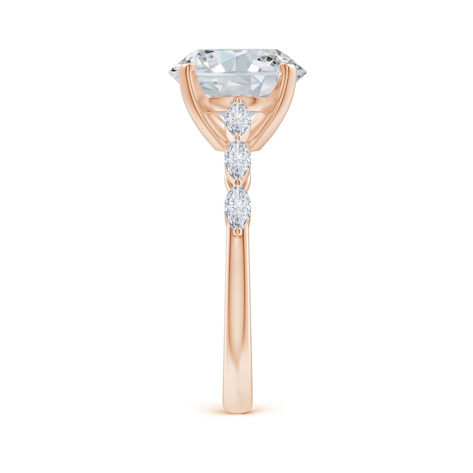 10x8mm GVS2 Oval Diamond Engagement Ring with Marquise Accents in Rose Gold side 299