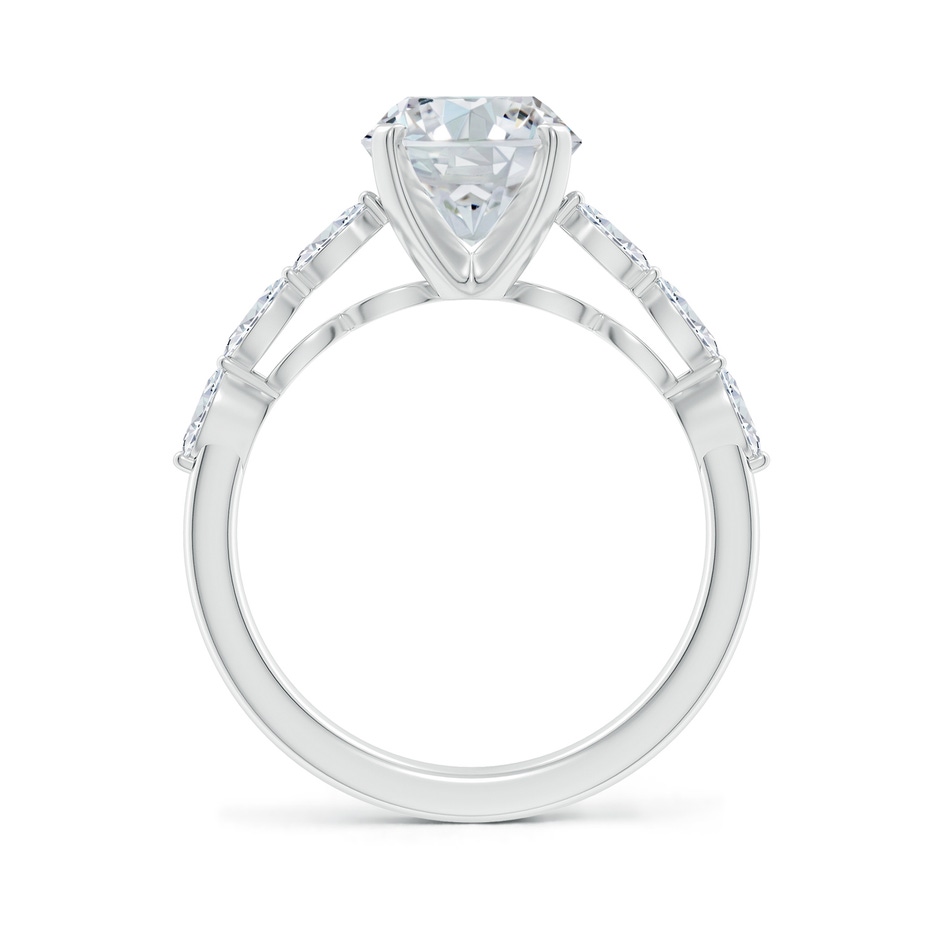 10x8mm GVS2 Oval Diamond Engagement Ring with Marquise Accents in White Gold side 199