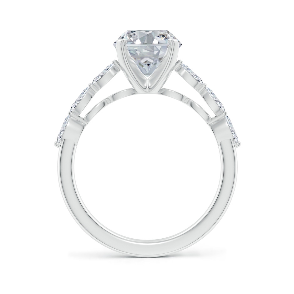 10x8mm HSI2 Oval Diamond Engagement Ring with Marquise Accents in P950 Platinum side 199