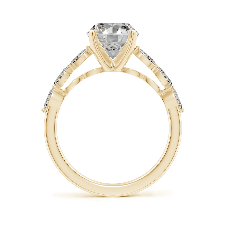 10x8mm KI3 Oval Diamond Engagement Ring with Marquise Accents in Yellow Gold side 199