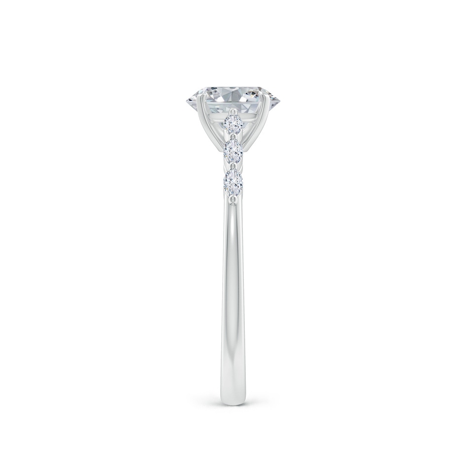 7x5mm HSI2 Oval Diamond Engagement Ring with Marquise Accents in 18K White Gold side 299