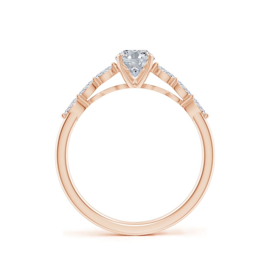 7x5mm HSI2 Oval Diamond Engagement Ring with Marquise Accents in Rose Gold side 199