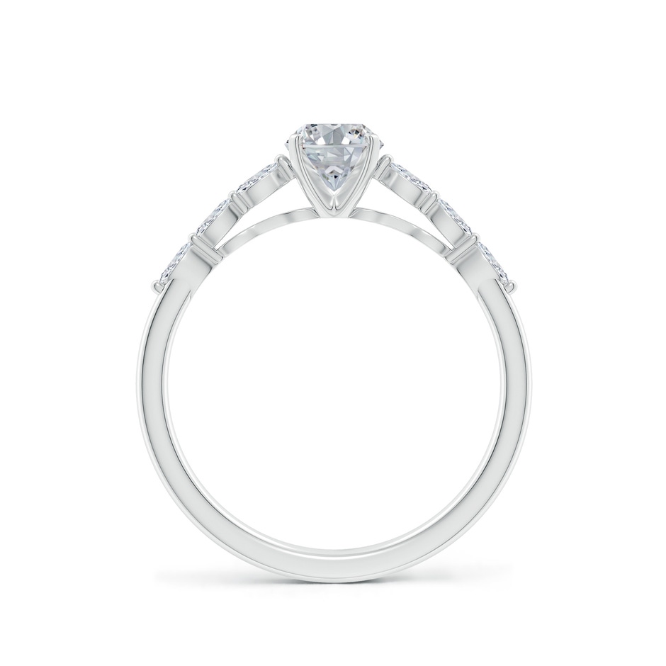 7x5mm HSI2 Oval Diamond Engagement Ring with Marquise Accents in White Gold side 199