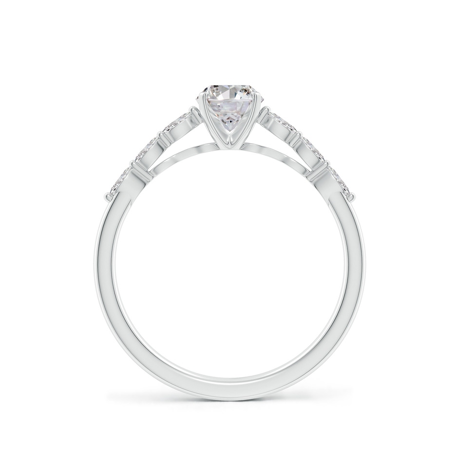 7x5mm IJI1I2 Oval Diamond Engagement Ring with Marquise Accents in White Gold side 199