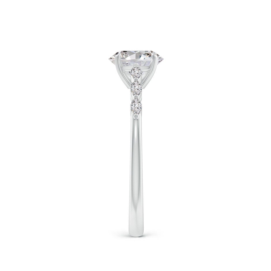 7x5mm IJI1I2 Oval Diamond Engagement Ring with Marquise Accents in White Gold side 299