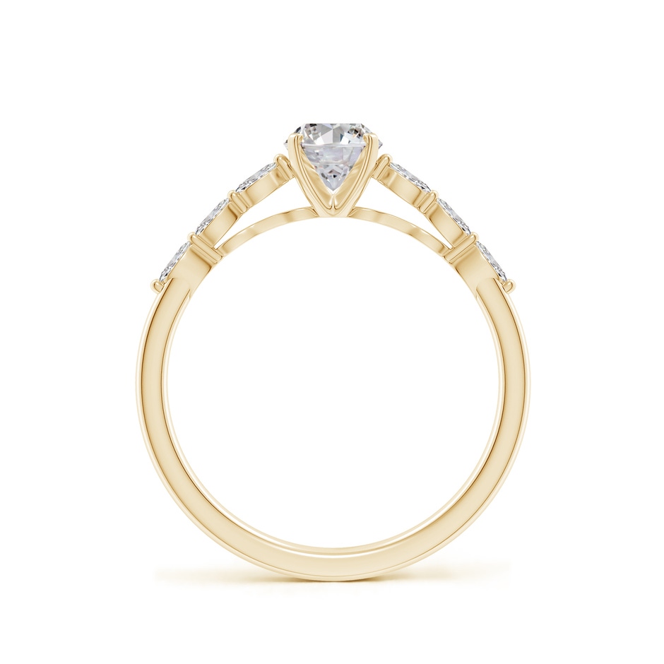 7x5mm IJI1I2 Oval Diamond Engagement Ring with Marquise Accents in Yellow Gold side 199