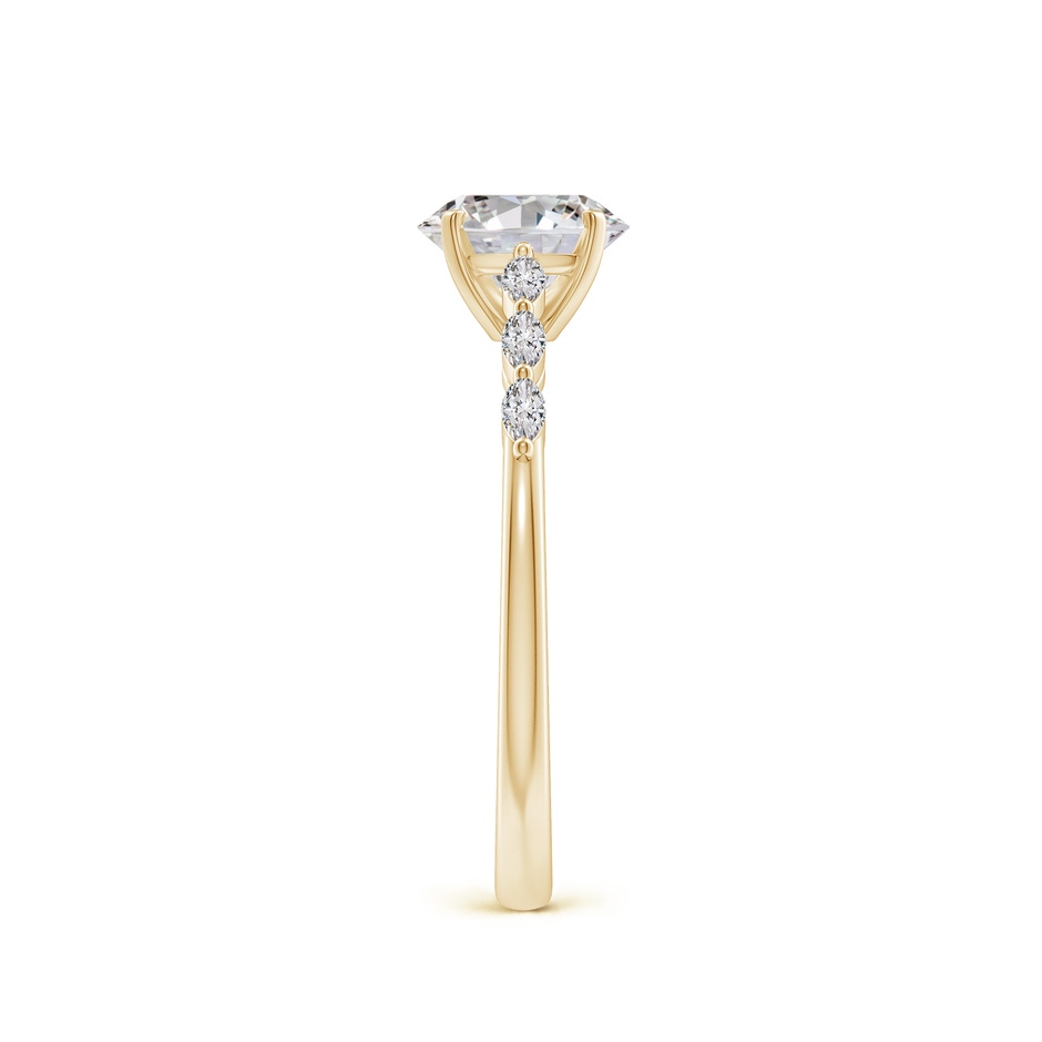 7x5mm IJI1I2 Oval Diamond Engagement Ring with Marquise Accents in Yellow Gold side 299