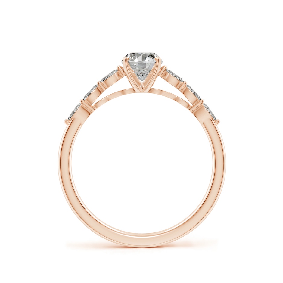 7x5mm KI3 Oval Diamond Engagement Ring with Marquise Accents in Rose Gold side 199
