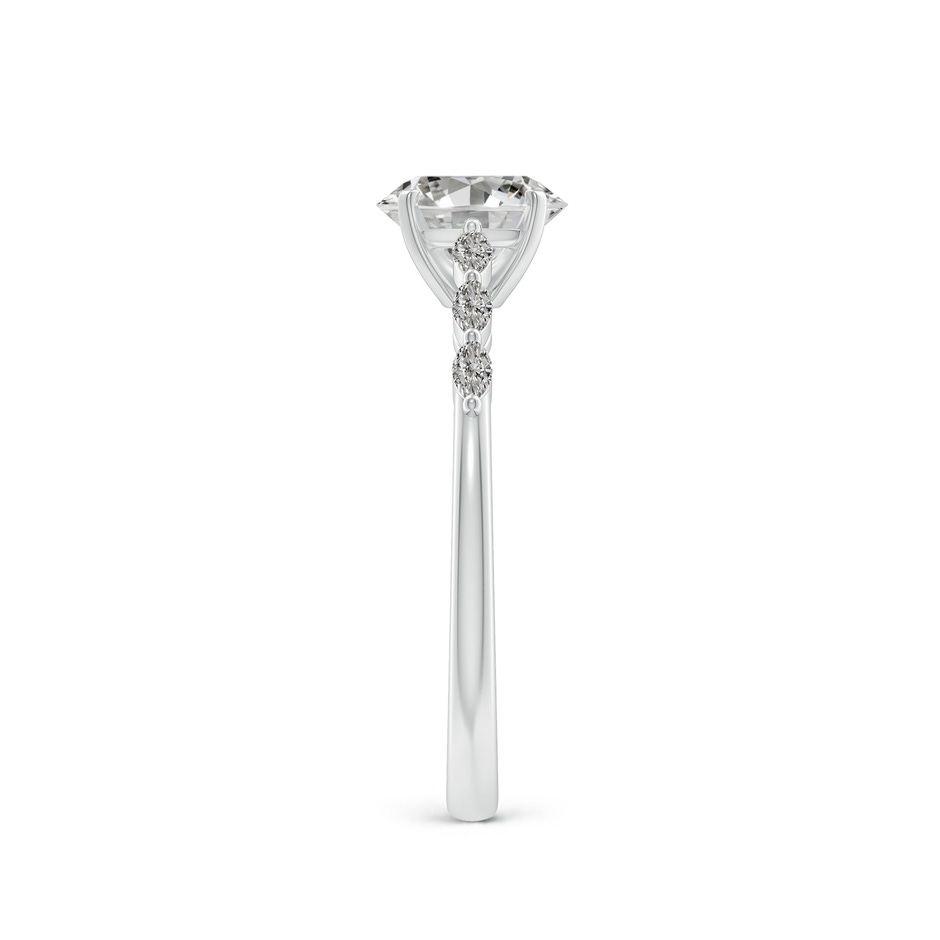 7x5mm KI3 Oval Diamond Engagement Ring with Marquise Accents in White Gold side 299