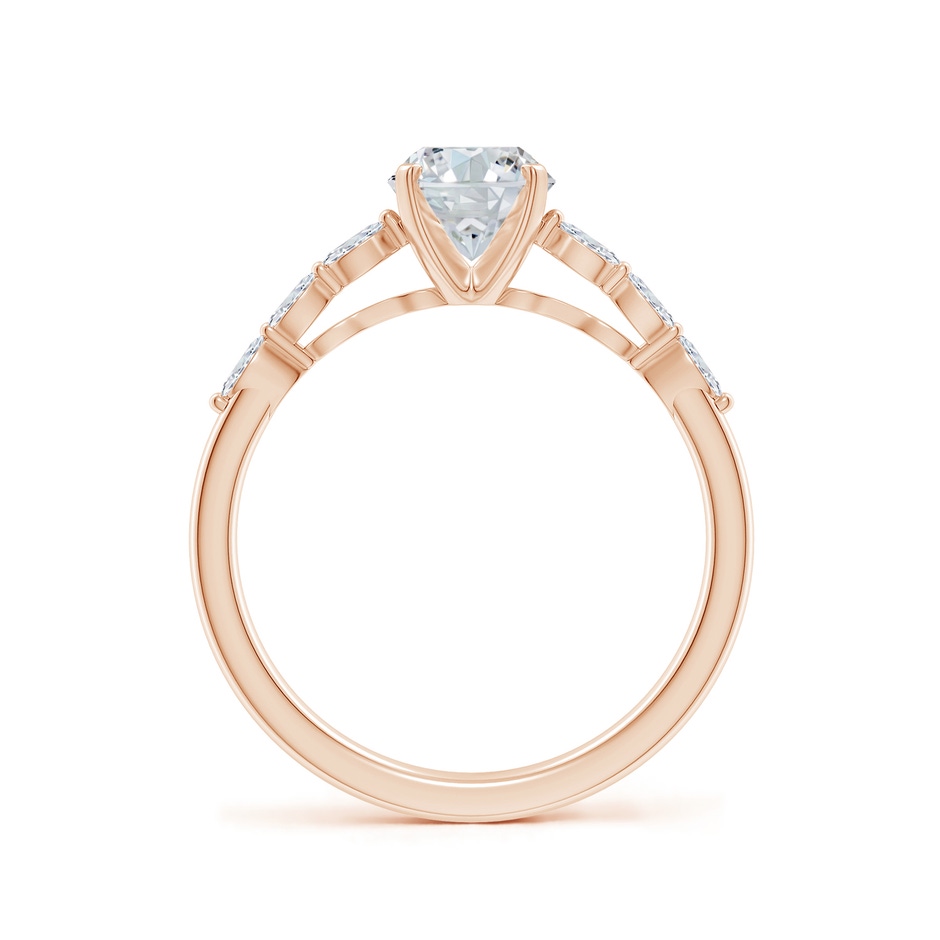 8x6mm GVS2 Oval Diamond Engagement Ring with Marquise Accents in Rose Gold side 199