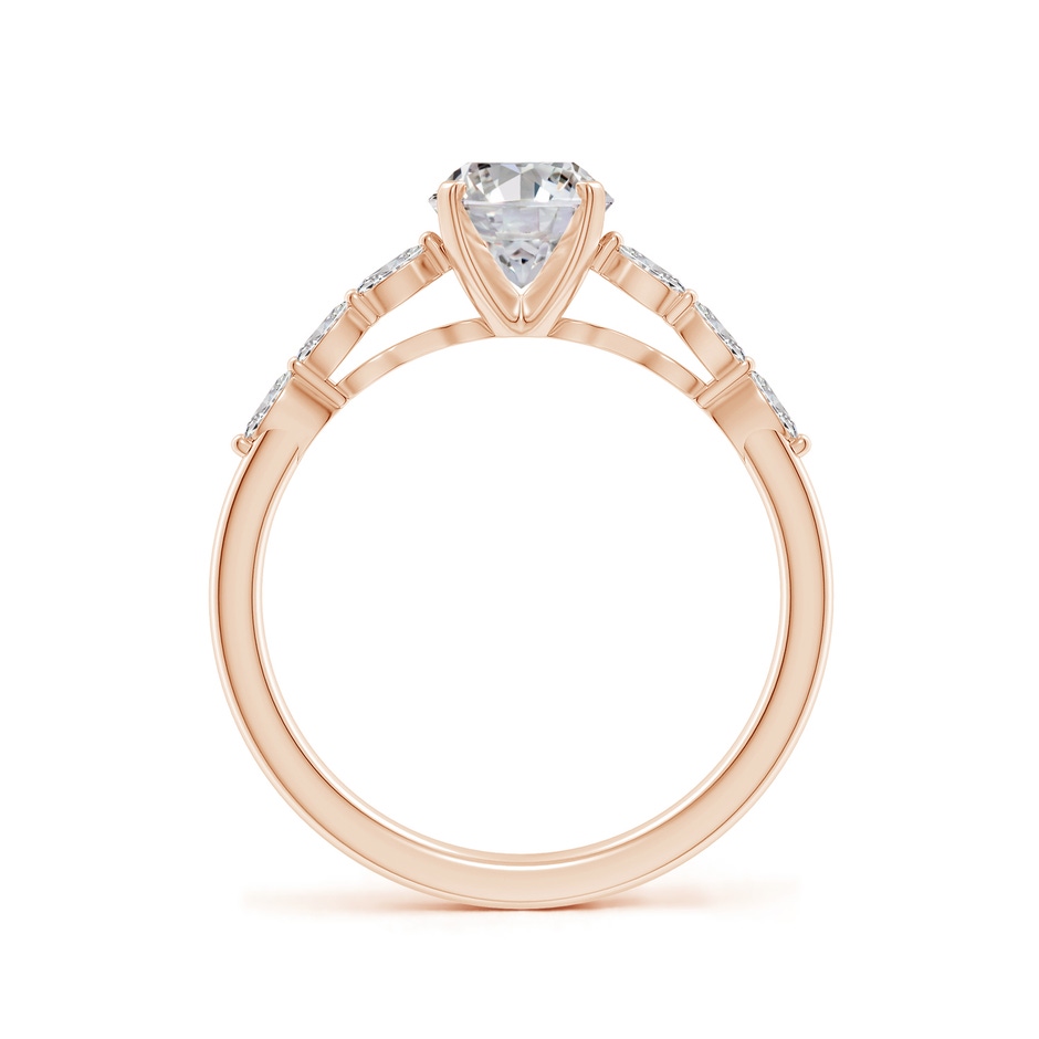 8x6mm IJI1I2 Oval Diamond Engagement Ring with Marquise Accents in Rose Gold side 199