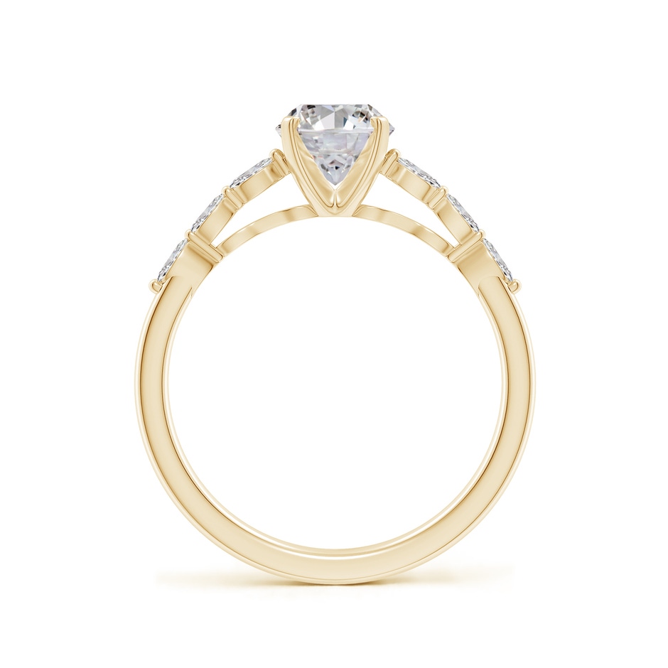 8x6mm IJI1I2 Oval Diamond Engagement Ring with Marquise Accents in Yellow Gold side 199