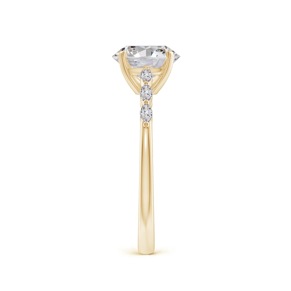 8x6mm IJI1I2 Oval Diamond Engagement Ring with Marquise Accents in Yellow Gold side 299
