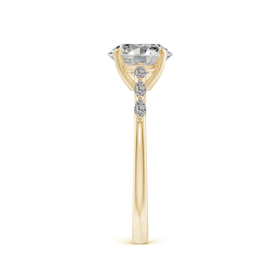 8x6mm KI3 Oval Diamond Engagement Ring with Marquise Accents in Yellow Gold side 299