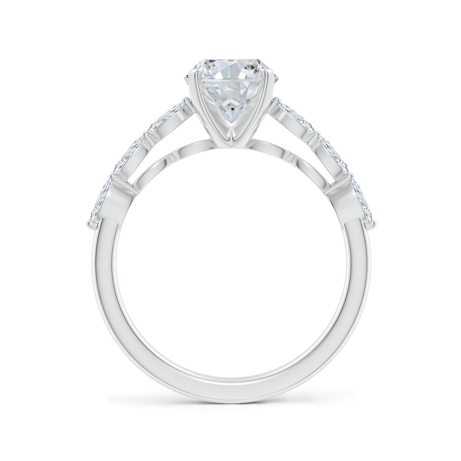 9x7mm GVS2 Oval Diamond Engagement Ring with Marquise Accents in P950 Platinum side 199