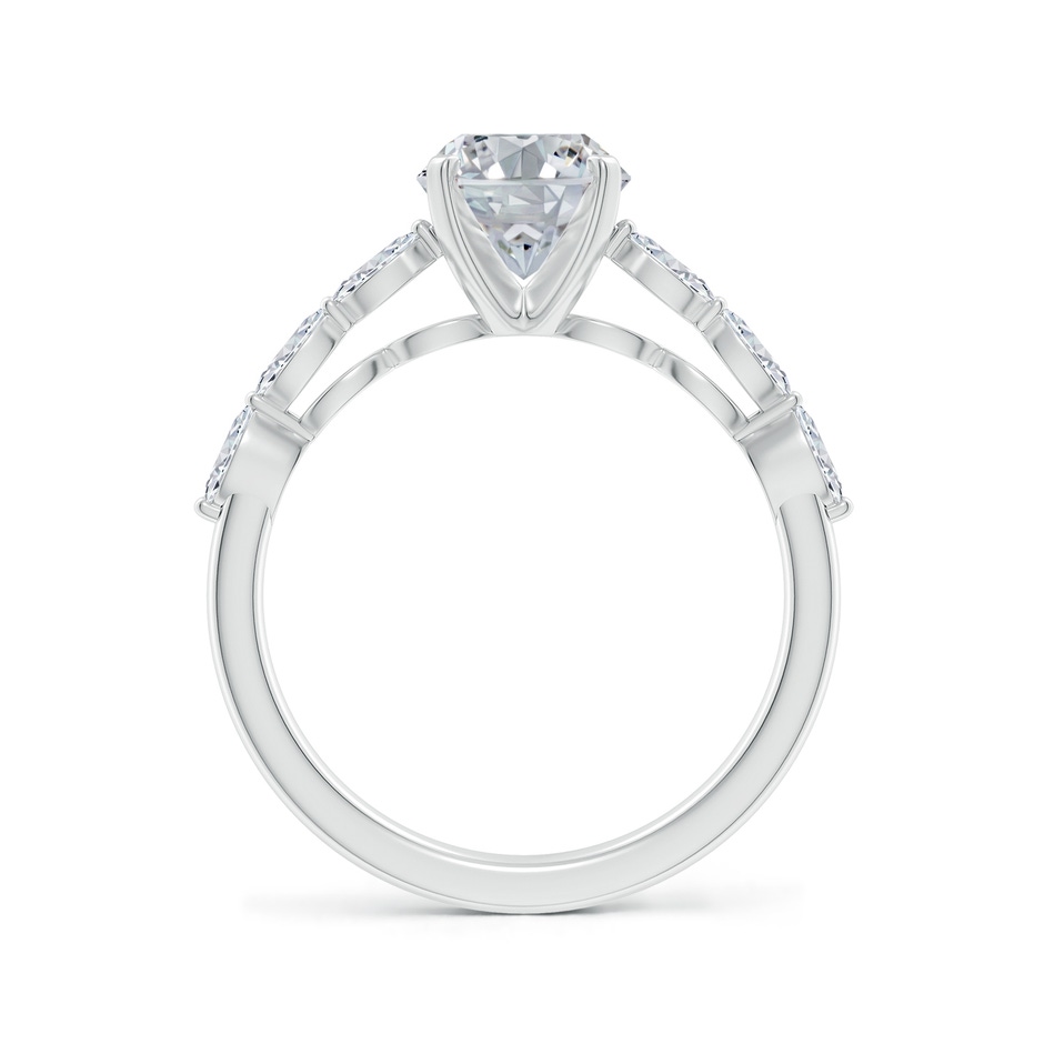 9x7mm HSI2 Oval Diamond Engagement Ring with Marquise Accents in P950 Platinum side 199