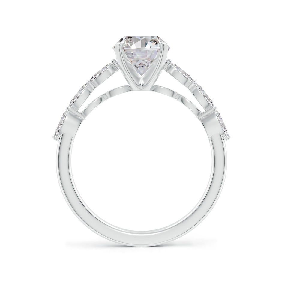 9x7mm IJI1I2 Oval Diamond Engagement Ring with Marquise Accents in P950 Platinum side 199