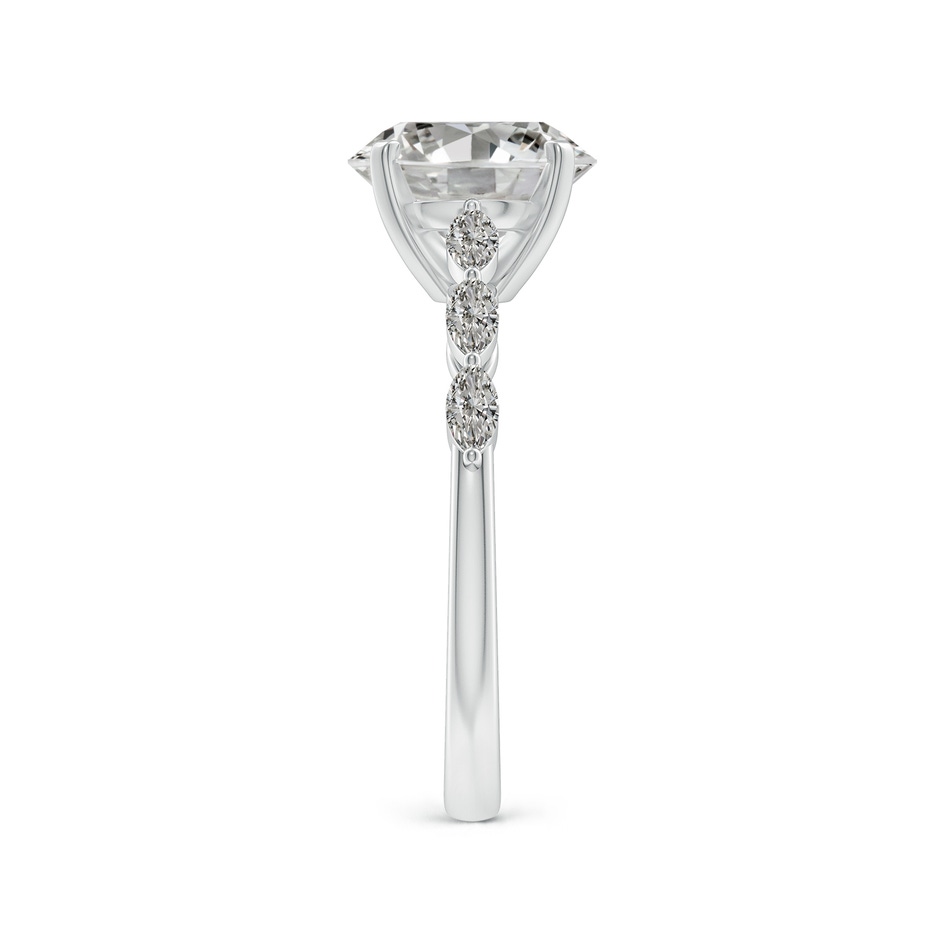 9x7mm KI3 Oval Diamond Engagement Ring with Marquise Accents in P950 Platinum side 299