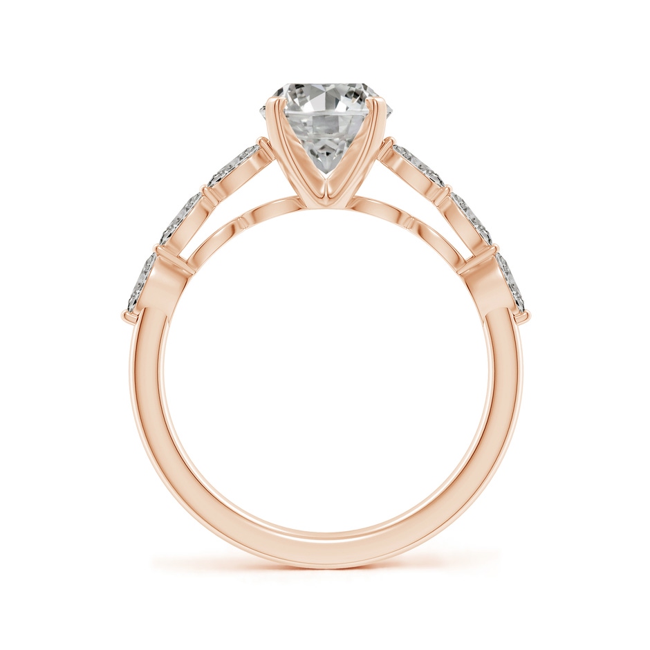 9x7mm KI3 Oval Diamond Engagement Ring with Marquise Accents in Rose Gold side 199