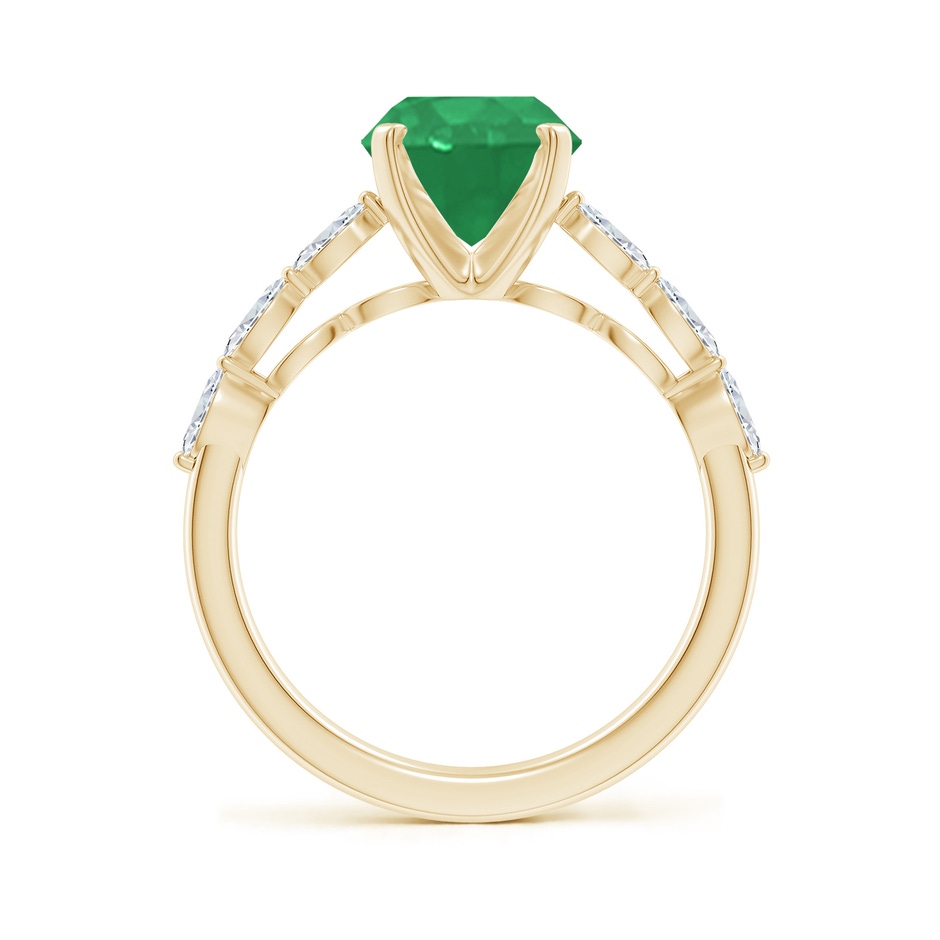 10x8mm A Oval Emerald Engagement Ring with Marquise Diamonds in Yellow Gold side 199