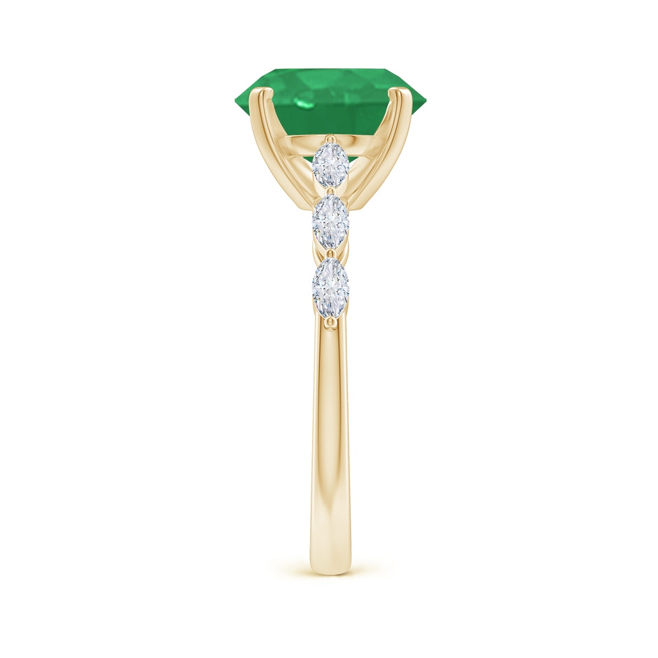 10x8mm A Oval Emerald Engagement Ring with Marquise Diamonds in Yellow Gold side 299