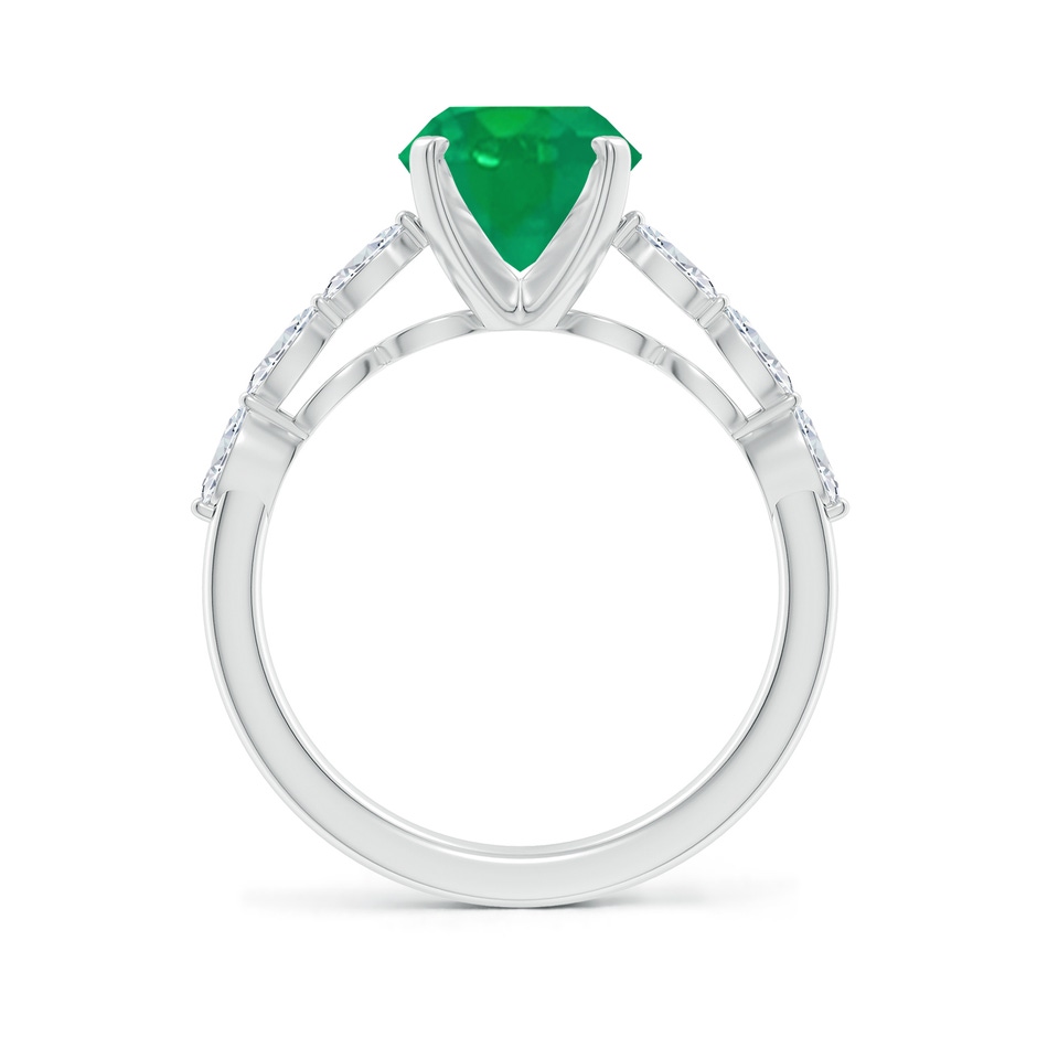 10x8mm AA Oval Emerald Engagement Ring with Marquise Diamonds in P950 Platinum side 199