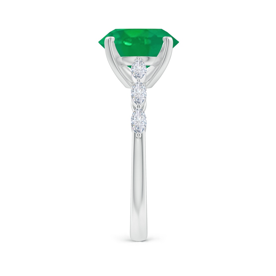 10x8mm AA Oval Emerald Engagement Ring with Marquise Diamonds in P950 Platinum side 299