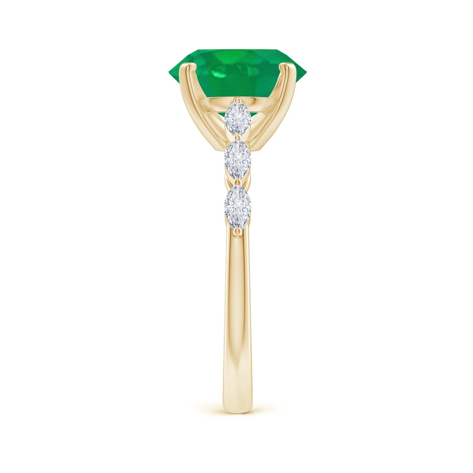 10x8mm AA Oval Emerald Engagement Ring with Marquise Diamonds in Yellow Gold side 299