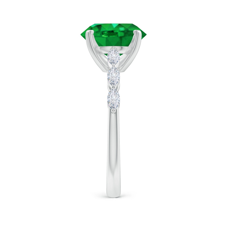 10x8mm AAA Oval Emerald Engagement Ring with Marquise Diamonds in P950 Platinum side 299