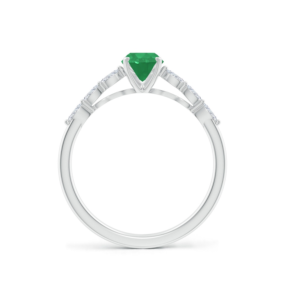 7x5mm A Oval Emerald Engagement Ring with Marquise Diamonds in P950 Platinum side 199
