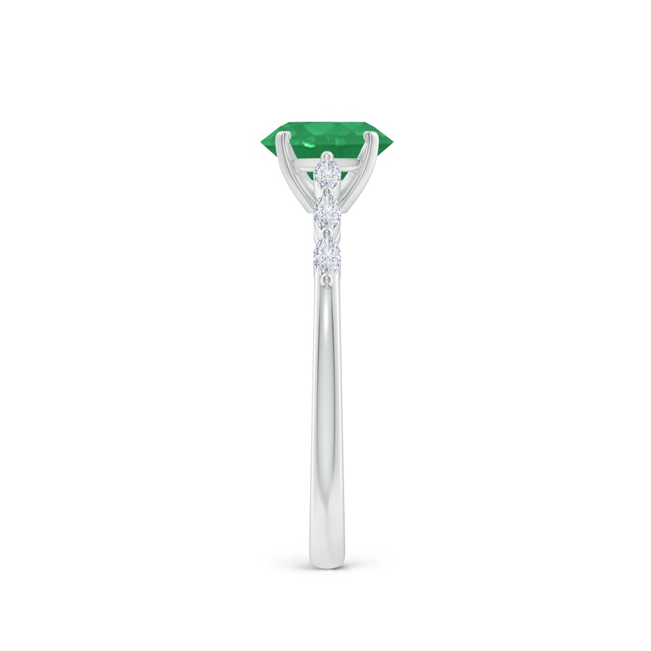 7x5mm A Oval Emerald Engagement Ring with Marquise Diamonds in P950 Platinum side 299
