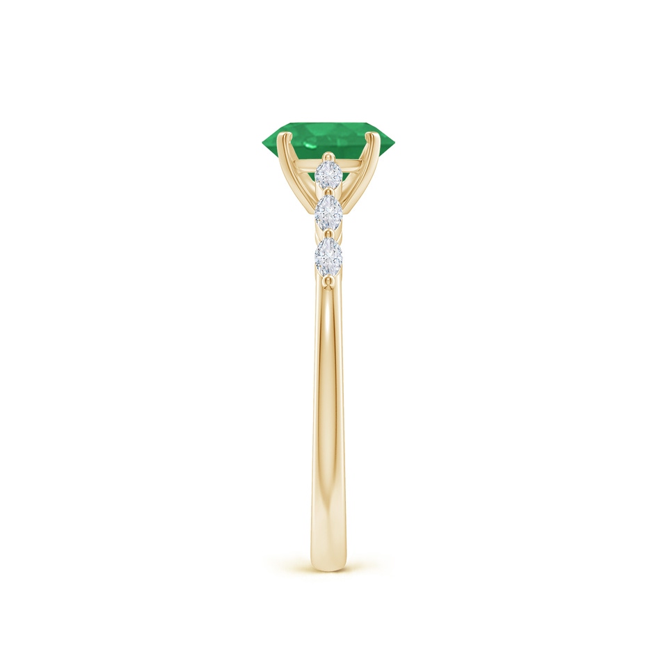 7x5mm A Oval Emerald Engagement Ring with Marquise Diamonds in Yellow Gold side 299