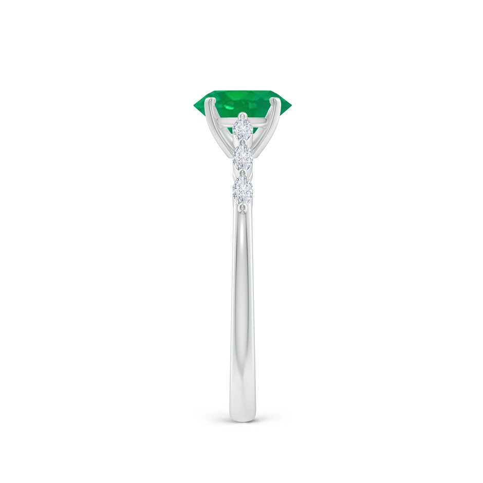 7x5mm AA Oval Emerald Engagement Ring with Marquise Diamonds in P950 Platinum side 299