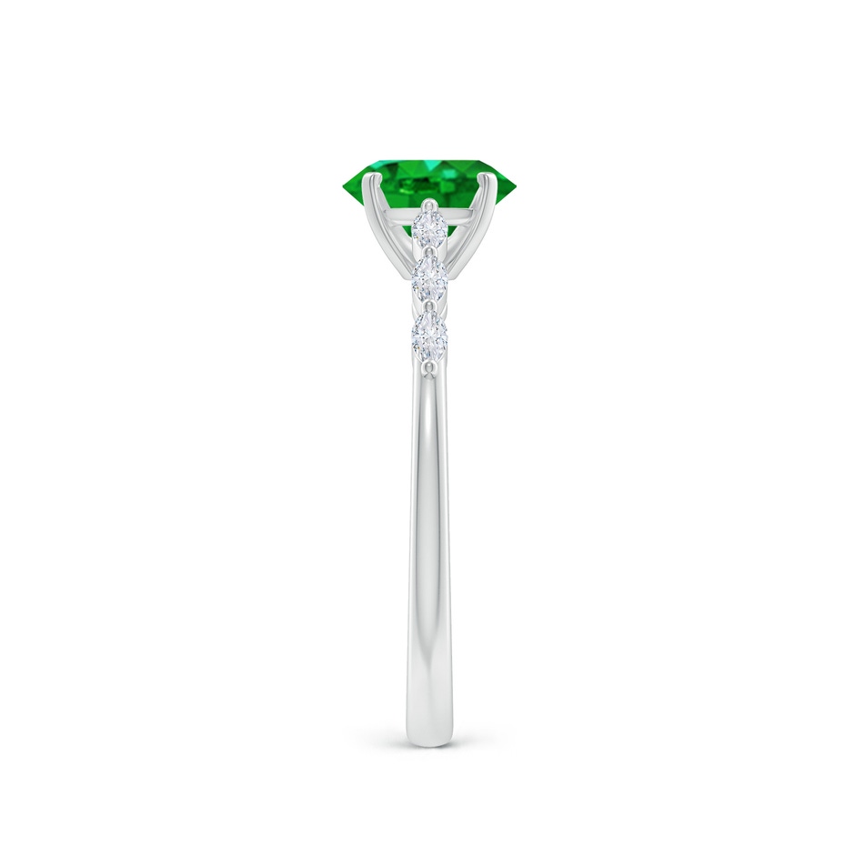 7x5mm AAAA Oval Emerald Engagement Ring with Marquise Diamonds in P950 Platinum side 299