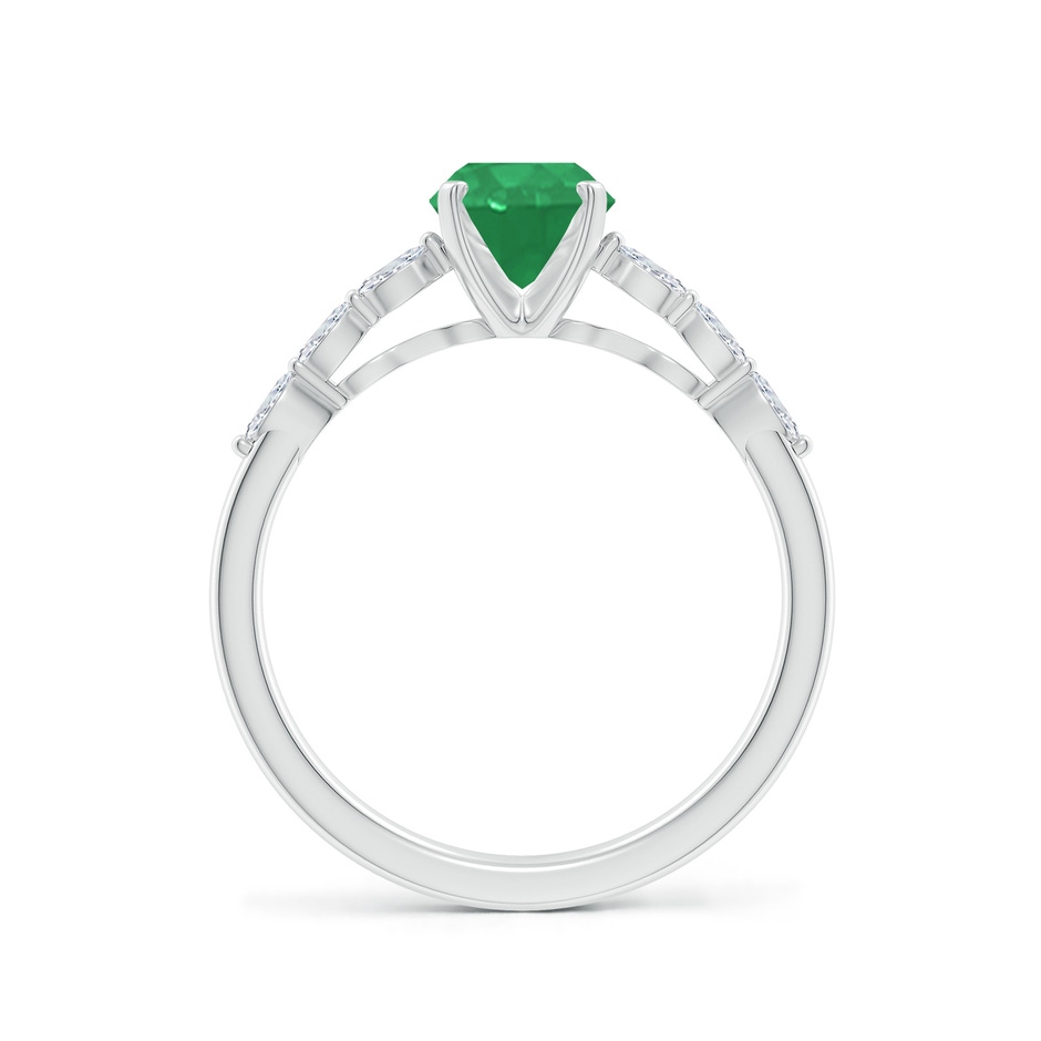 8x6mm A Oval Emerald Engagement Ring with Marquise Diamonds in P950 Platinum side 199