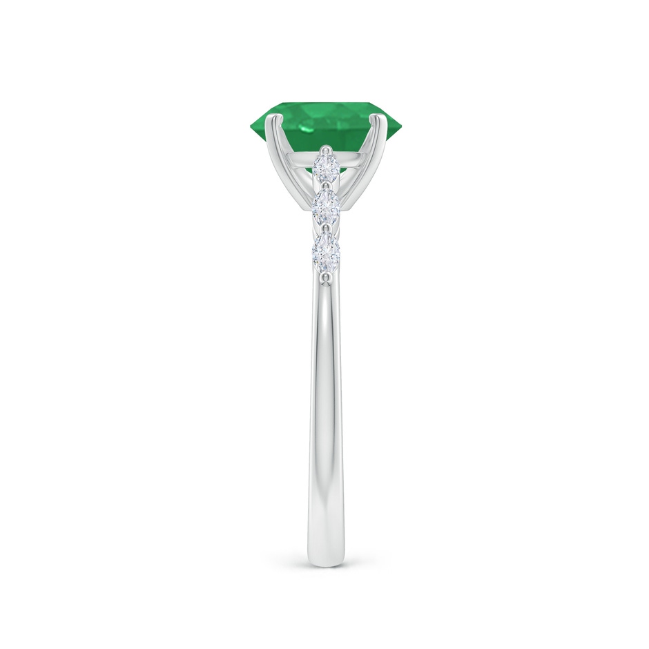 8x6mm A Oval Emerald Engagement Ring with Marquise Diamonds in P950 Platinum side 299