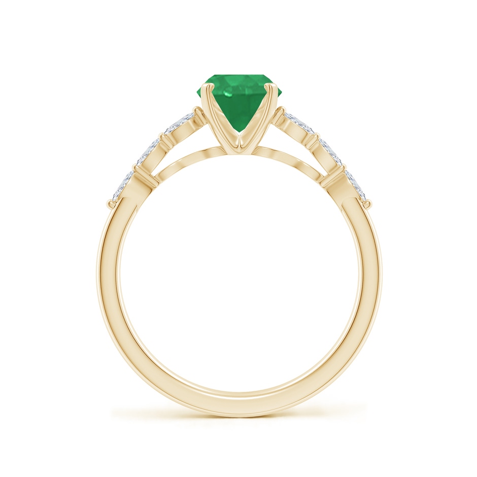 8x6mm A Oval Emerald Engagement Ring with Marquise Diamonds in Yellow Gold side 199